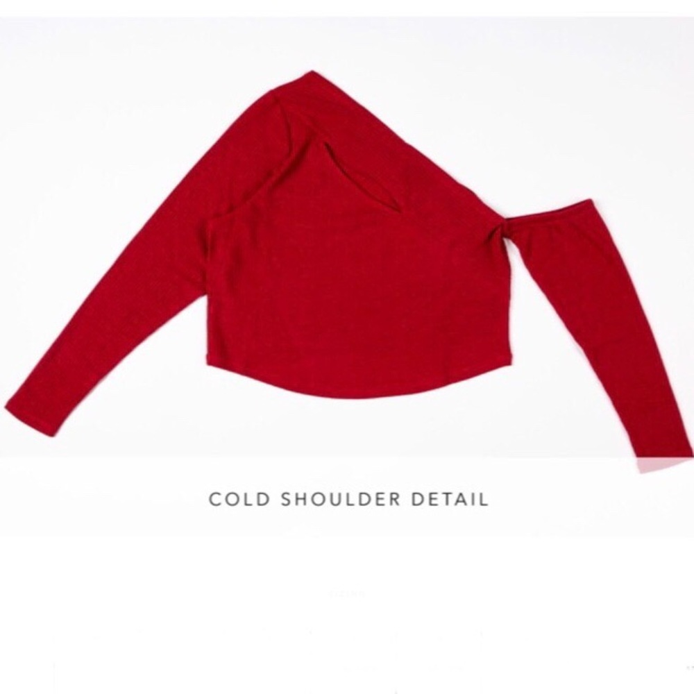 SONCY Cherry On Top Cold Shoulder Blouse Size 4 - Picture 2 of 7
